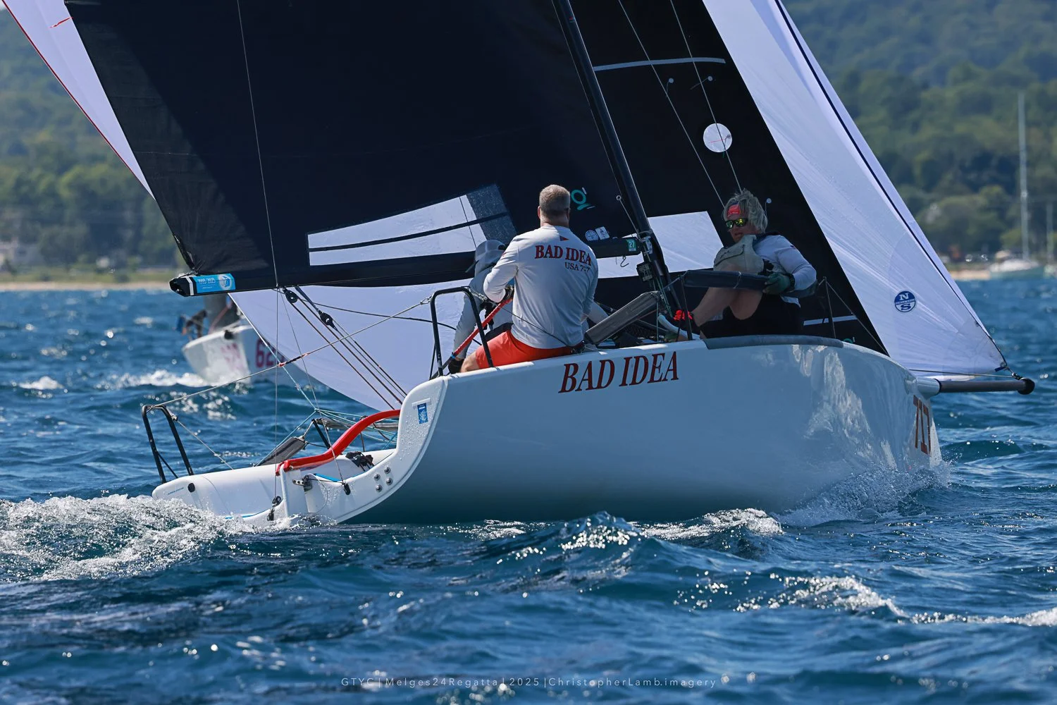 Melges 24 sailboats racing in Michigan