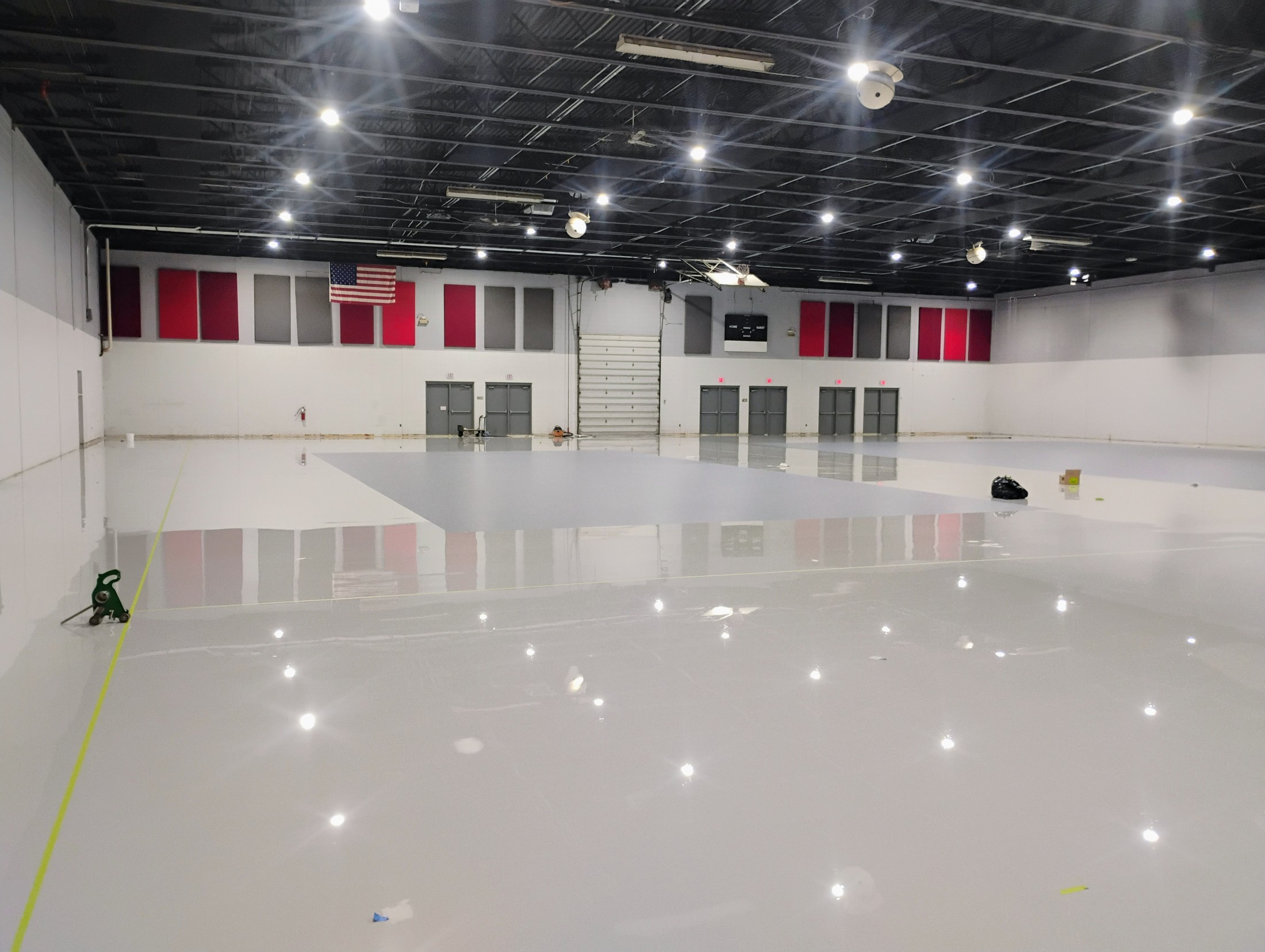 New multipurpose sports floor inside the Wexford Civic Center auditorium